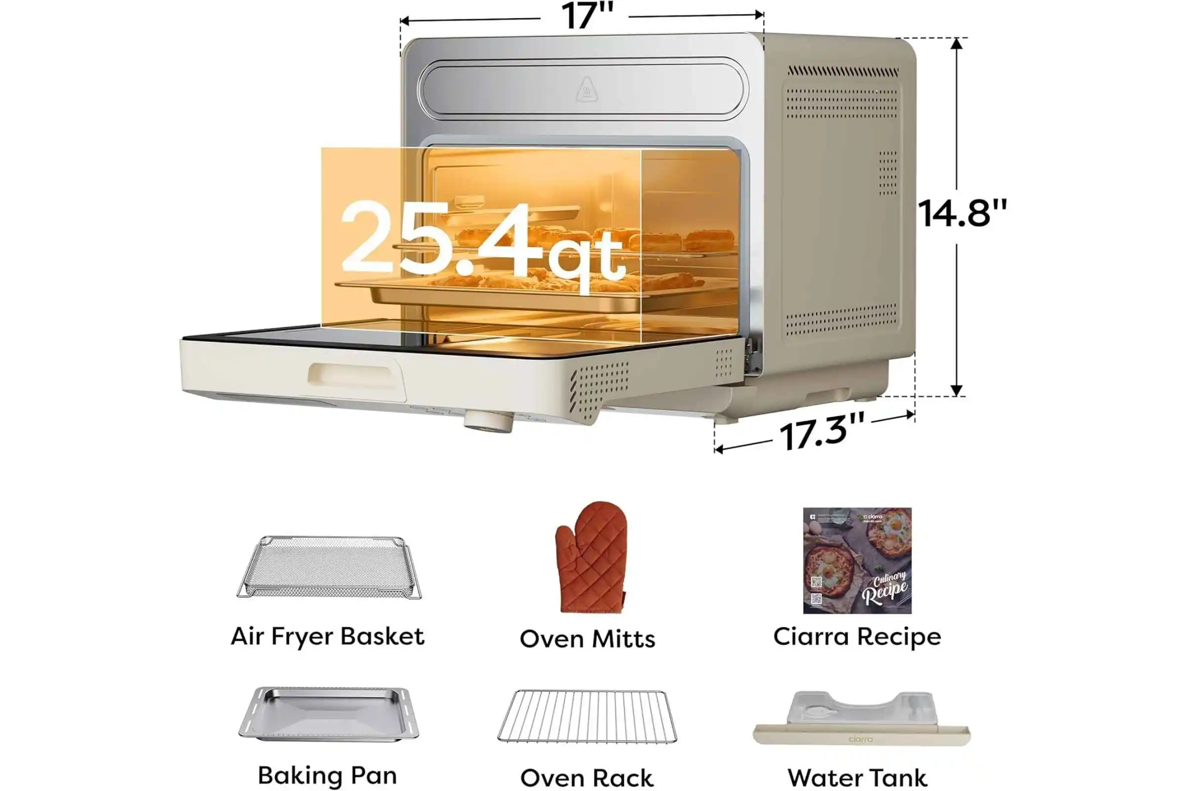 2-11 CIARRA 12-in-1 Countertop Steam Oven With Air Fryer — Is It Good? Is It Worth It? Complete Review, Pros and Cons (25.4QT Steam Air Fryer Combo)