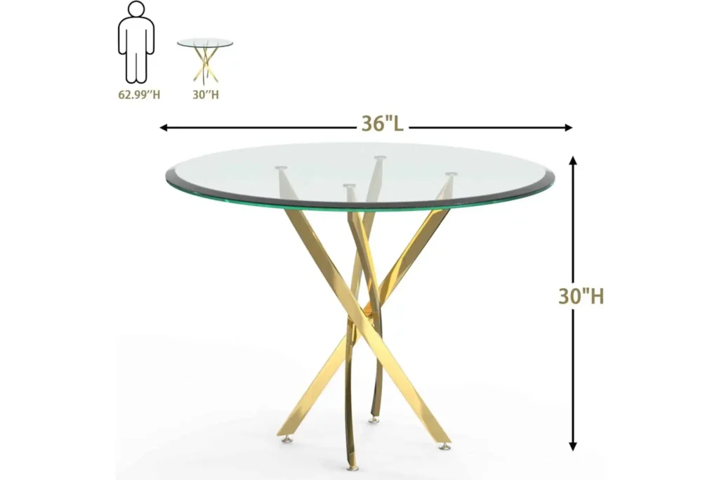 2-5-1024x683 AF ARTISAN FURNITURE 36" Round Glass Dining Table for 4 — Is It Good? Is It Worth It? Complete Review With Pros, Cons & Real-World Insights