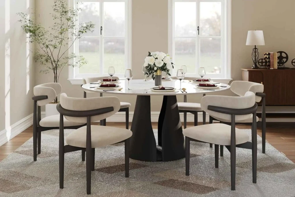 3-2-1024x683 POVISON 59" Round Dining Table Review — Is It Good? Is It Worth It? Complete Review With Pros, Cons & Real-World Insights