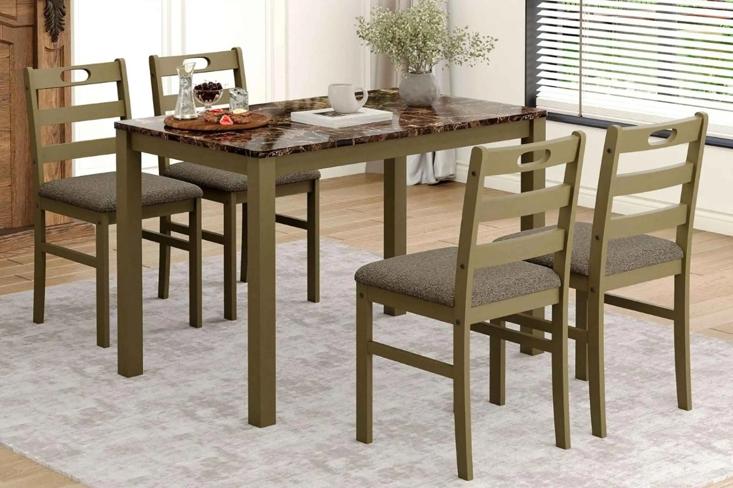 Sophia & William 5 Piece Dining Table Set for 4